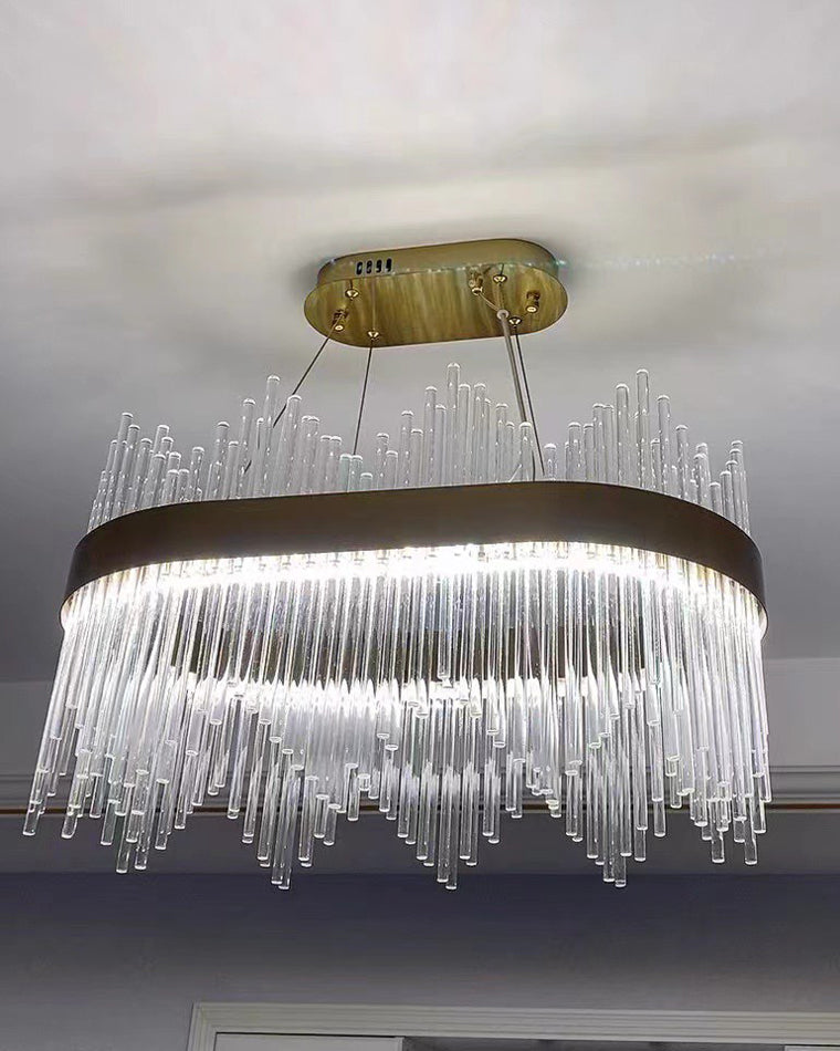 Diff Glass Rods Round Chandelier-DF2186