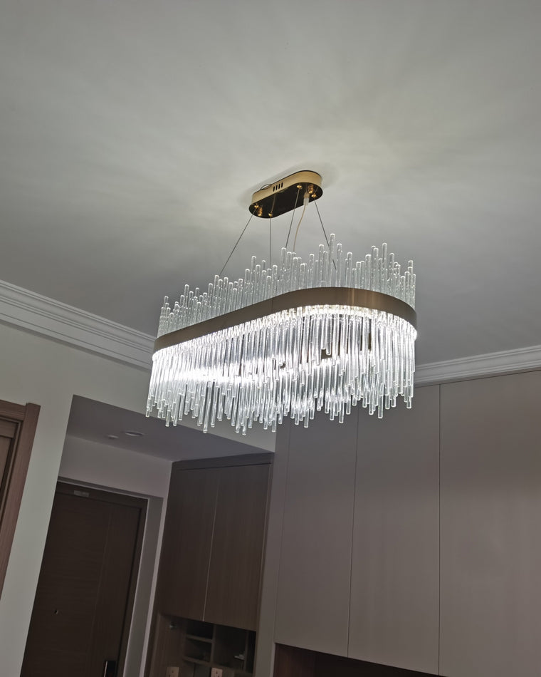 Diff Glass Rods Round Chandelier-DF2186