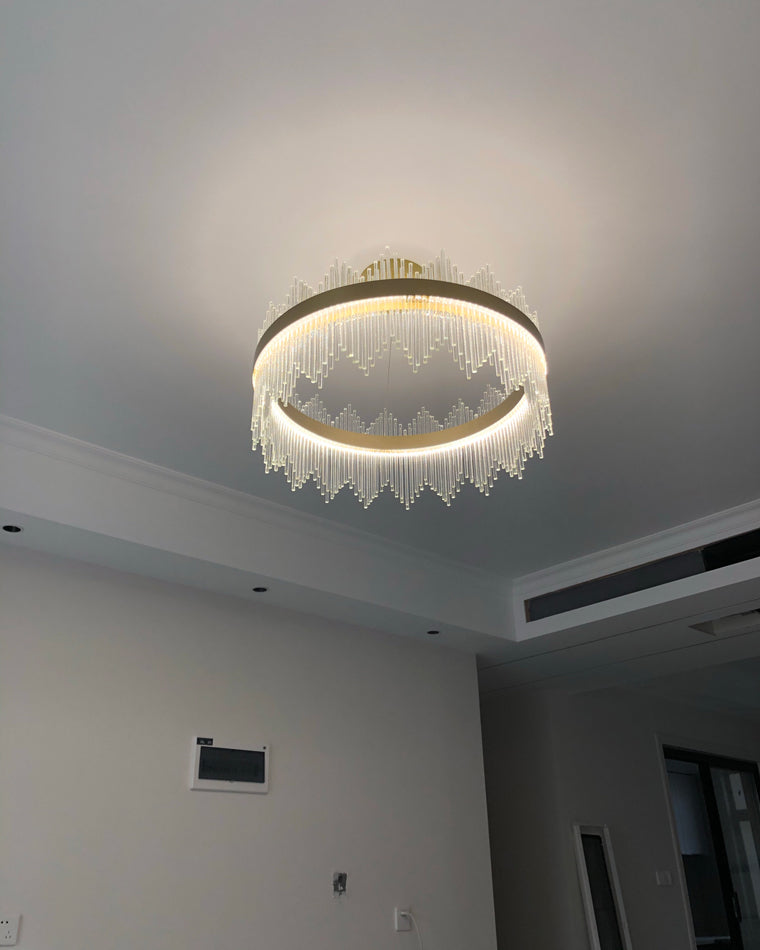 Diff Glass Rods Round Chandelier-DF2186