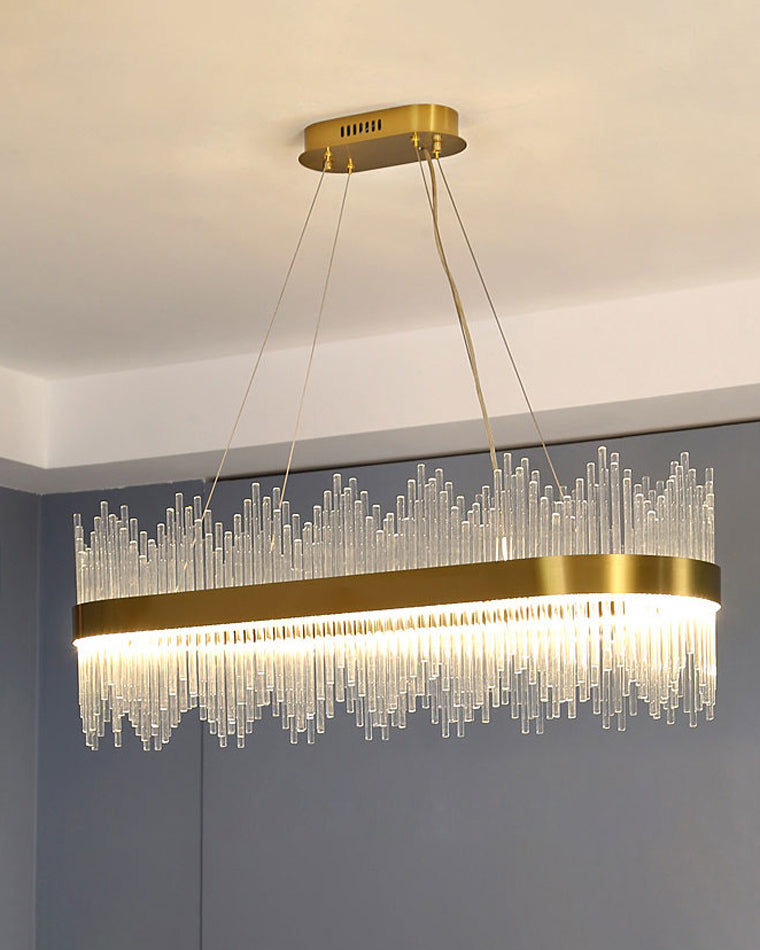Diff Glass Rods Round Chandelier-DF2186