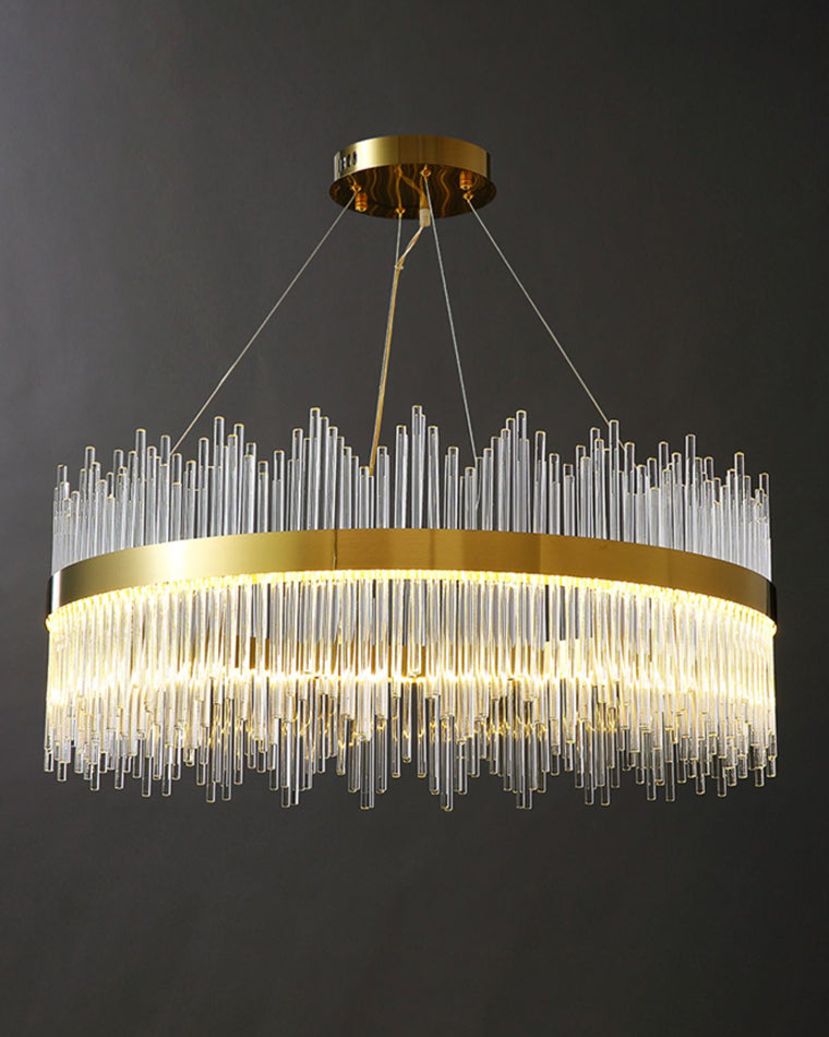Diff Glass Rods Round Chandelier-DF2186