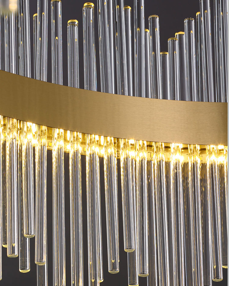 Diff Glass Rods Round Chandelier-DF2186