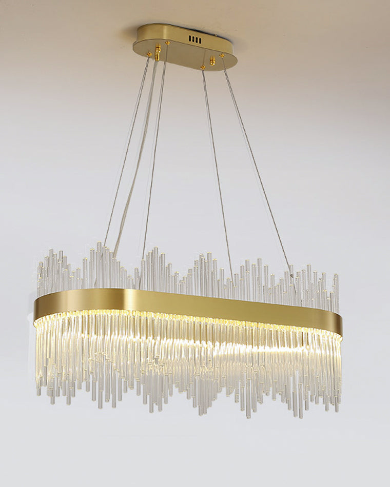 Diff Glass Rods Round Chandelier-DF2186