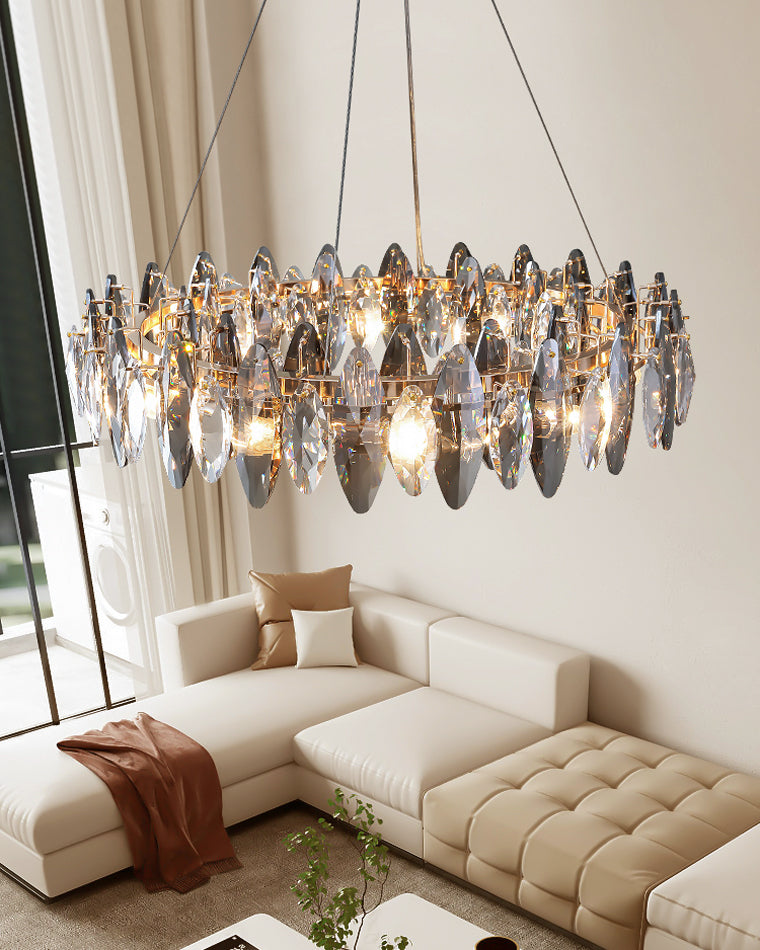 Diff Smoked Crystal Round Chandelier-DF2187