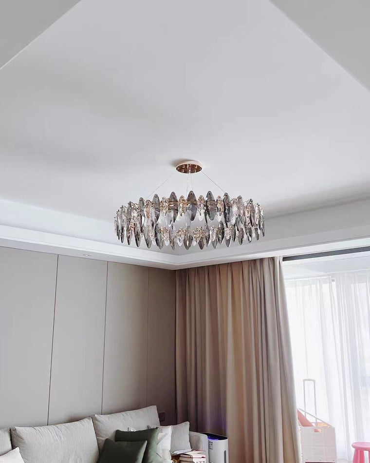 Diff Smoked Crystal Round Chandelier-DF2187