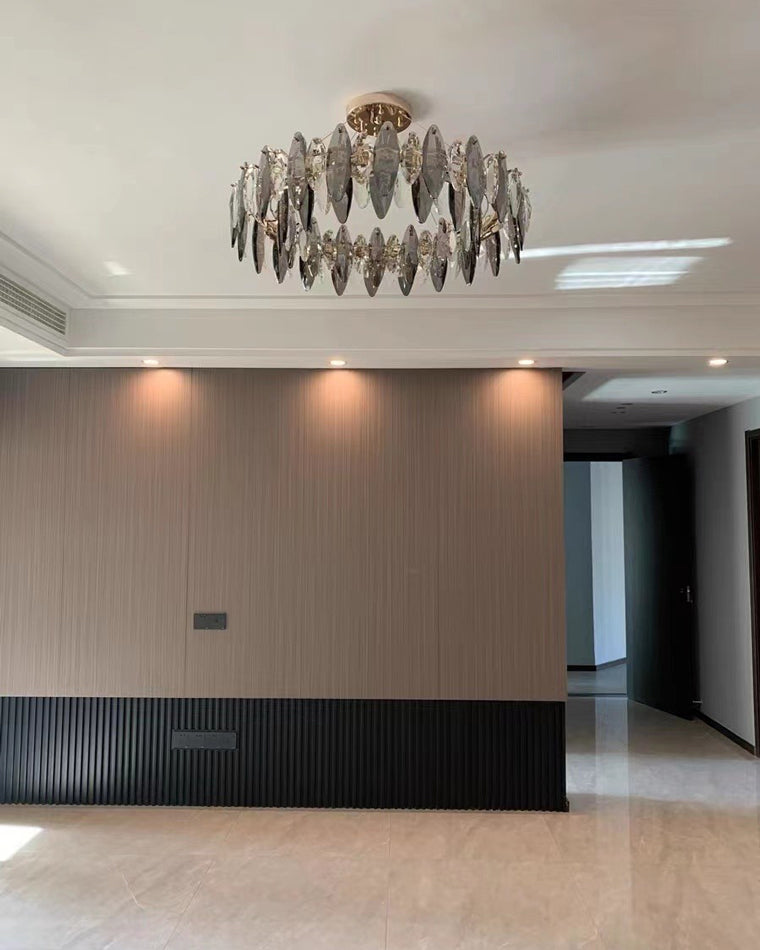 Diff Smoked Crystal Round Chandelier-DF2187
