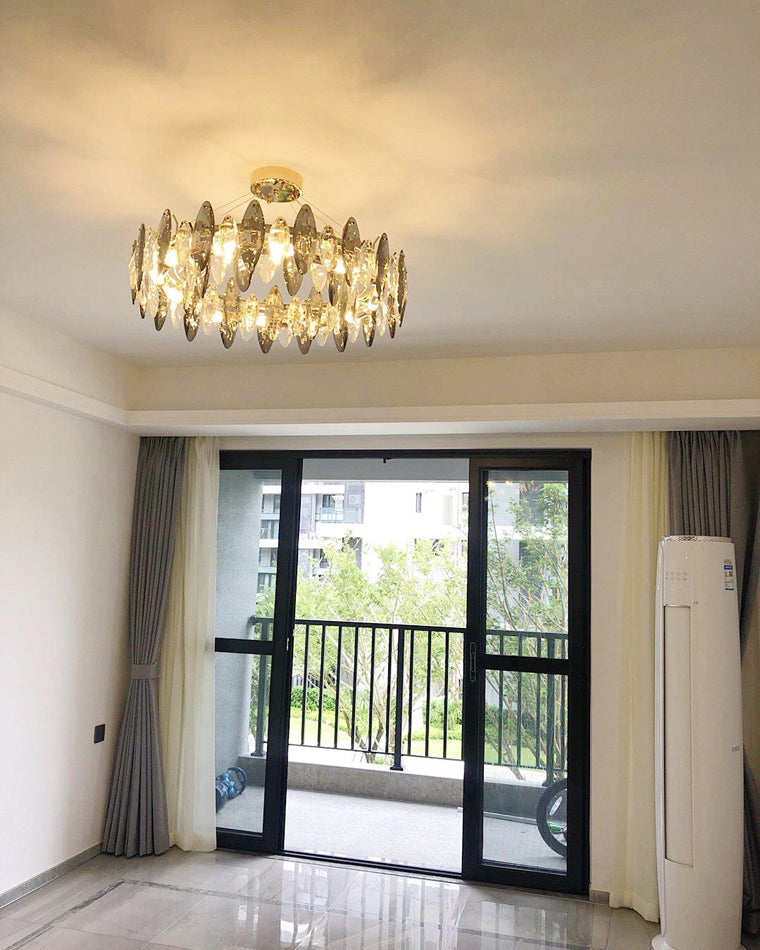 Diff Smoked Crystal Round Chandelier-DF2187