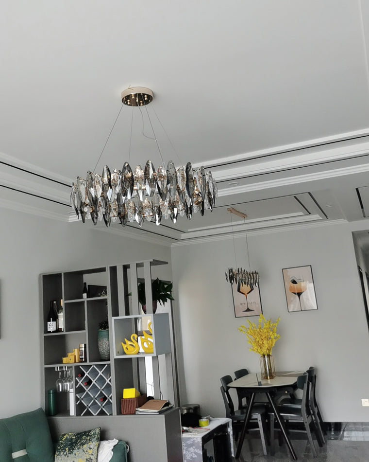 Diff Smoked Crystal Round Chandelier-DF2187