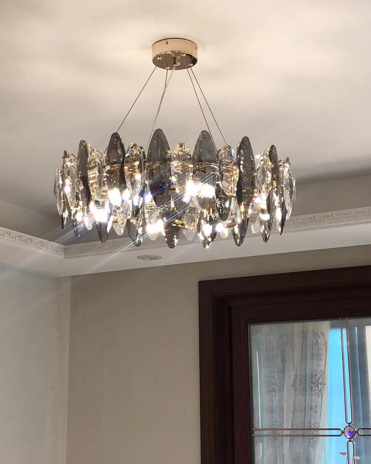 Diff Smoked Crystal Round Chandelier-DF2187