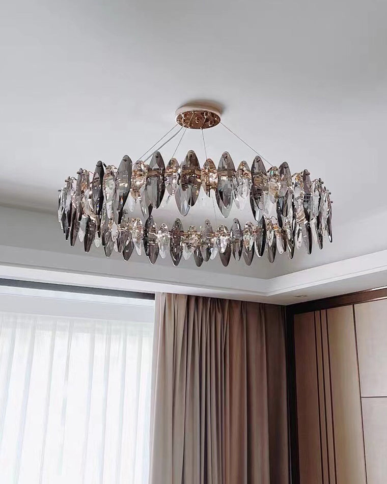 Diff Smoked Crystal Round Chandelier-DF2187