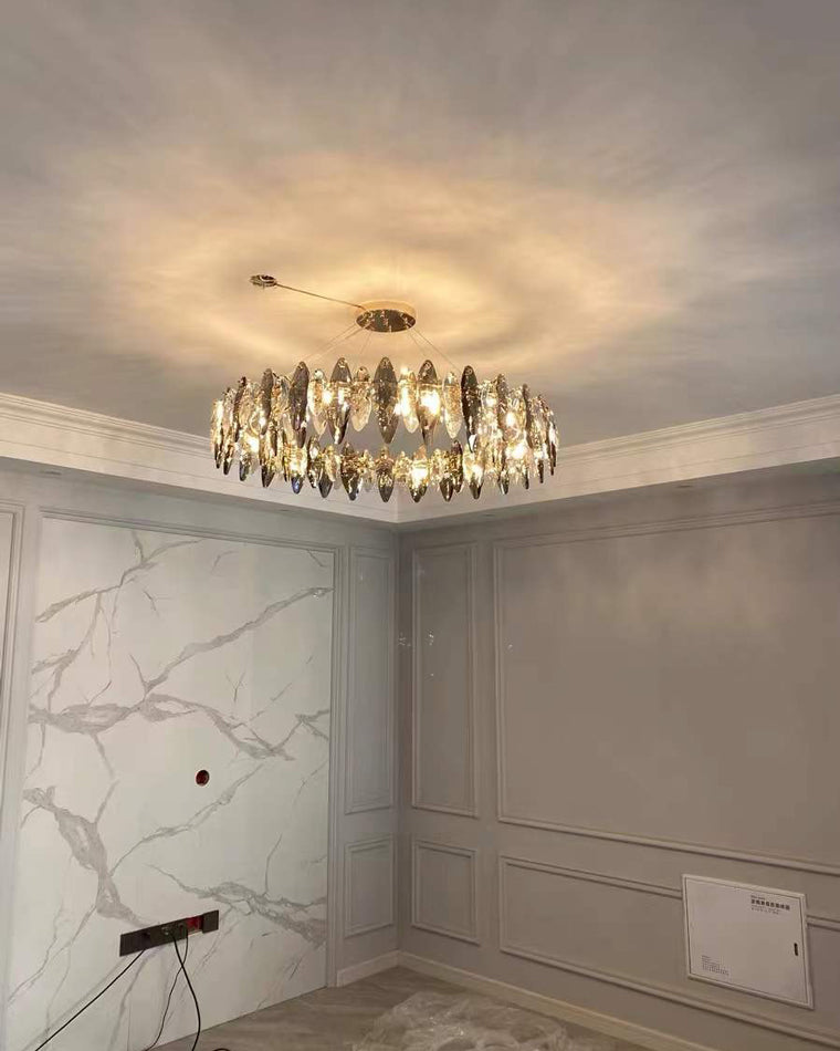 Diff Smoked Crystal Round Chandelier-DF2187