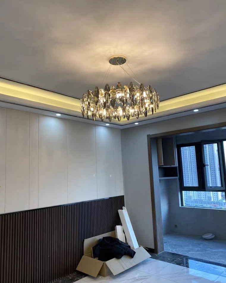 Diff Smoked Crystal Round Chandelier-DF2187