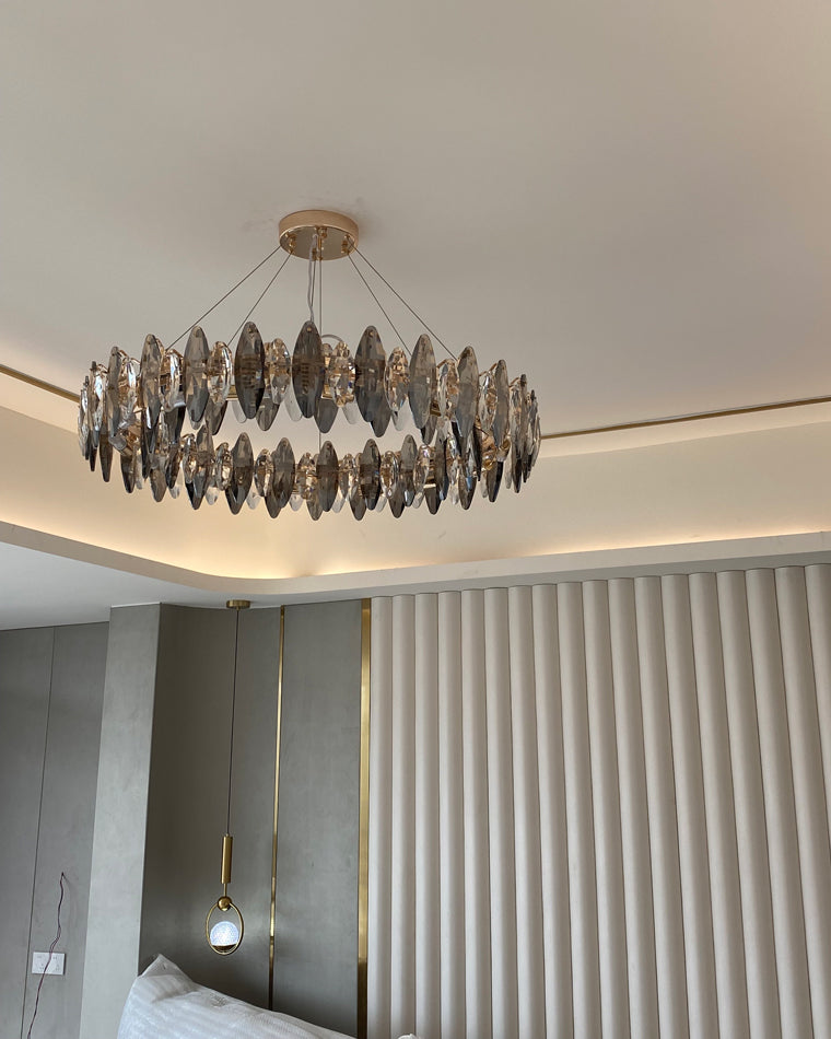 Diff Smoked Crystal Round Chandelier-DF2187