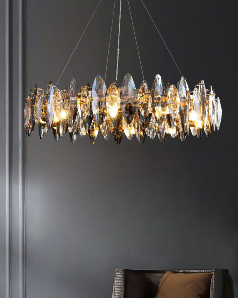 Diff Smoked Crystal Round Chandelier-DF2187