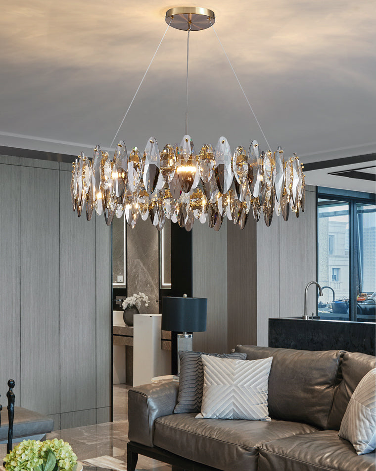 Diff Smoked Crystal Round Chandelier-DF2187