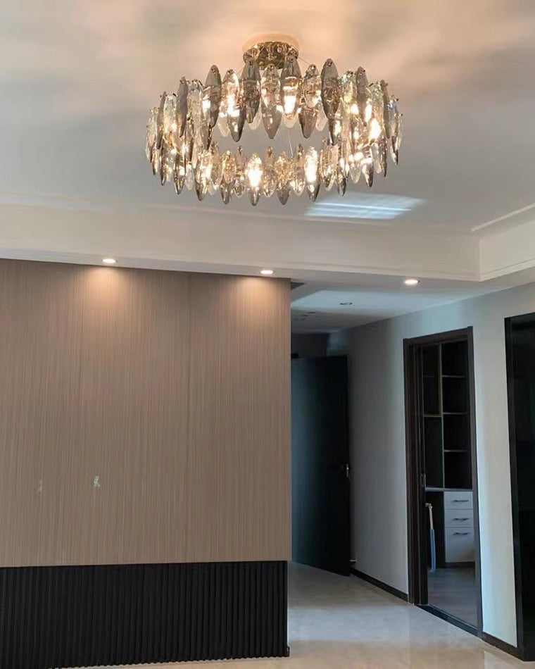 Diff Smoked Crystal Round Chandelier-DF2187