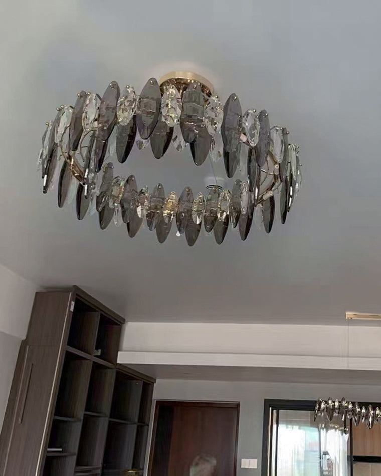 Diff Smoked Crystal Round Chandelier-DF2187