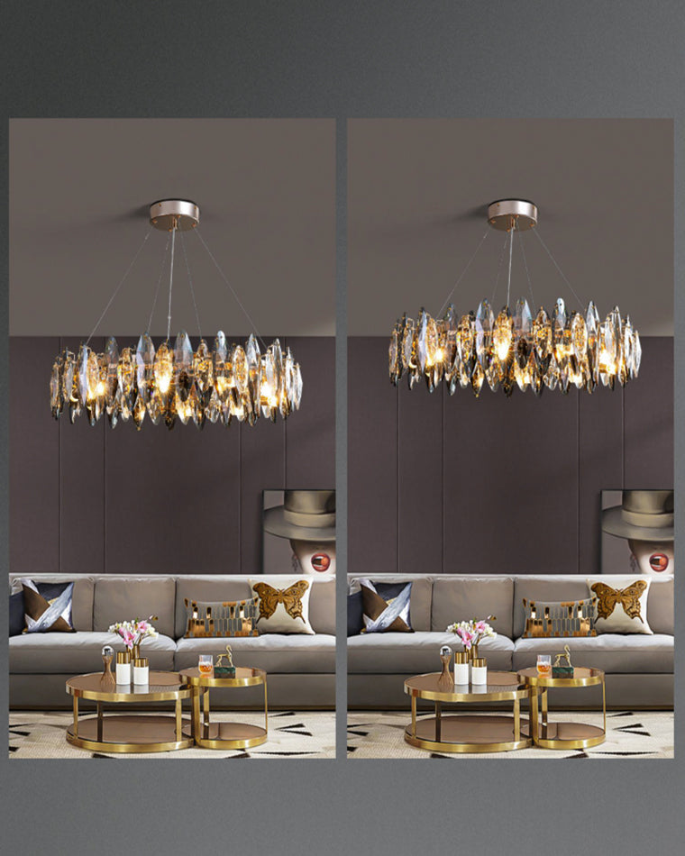 Diff Smoked Crystal Round Chandelier-DF2187
