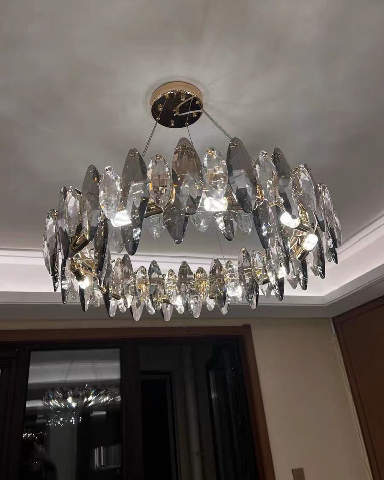 Diff Smoked Crystal Round Chandelier-DF2187