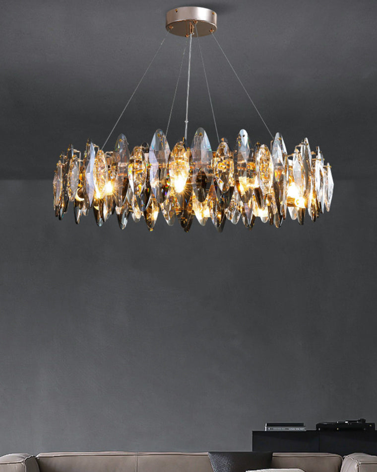 Diff Smoked Crystal Round Chandelier-DF2187