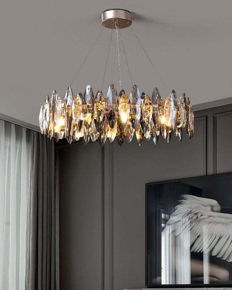 Diff Smoked Crystal Round Chandelier-DF2187