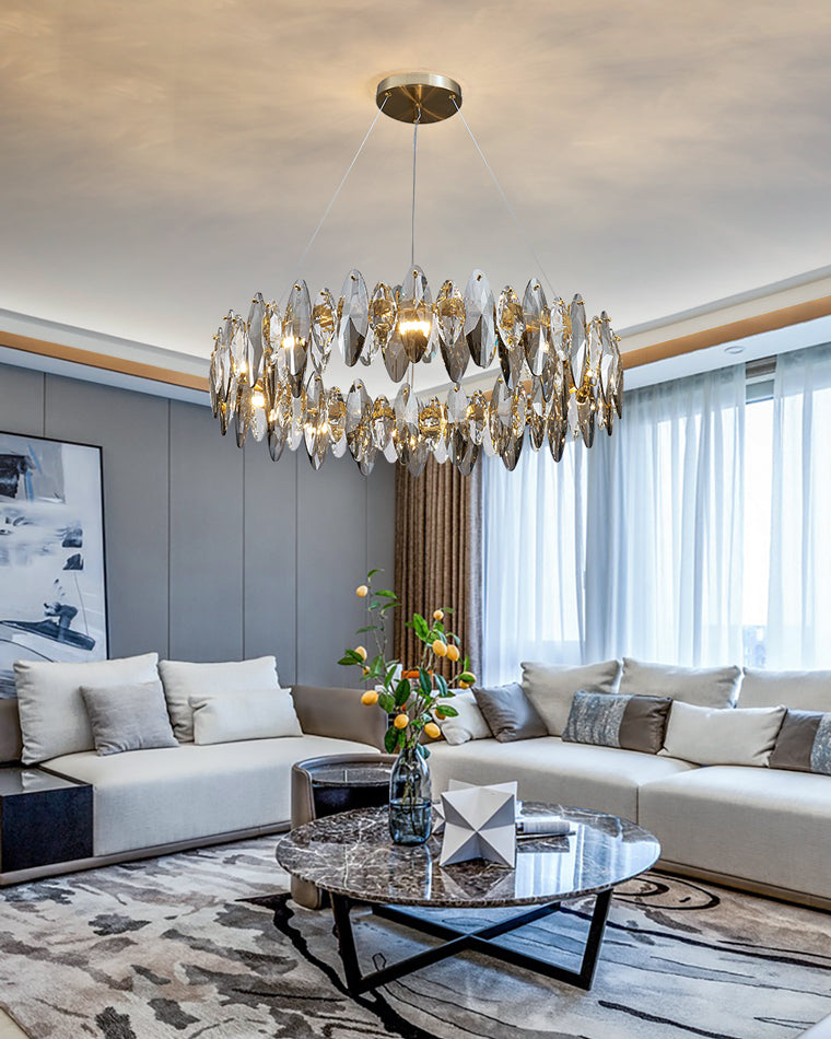 Diff Smoked Crystal Round Chandelier-DF2187