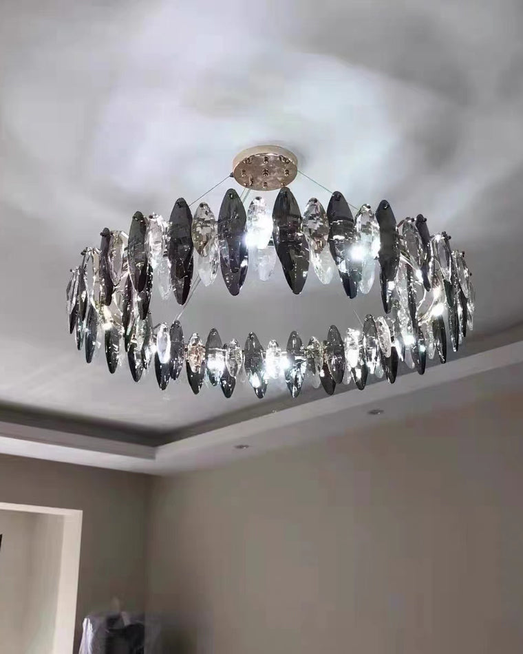 Diff Smoked Crystal Round Chandelier-DF2187
