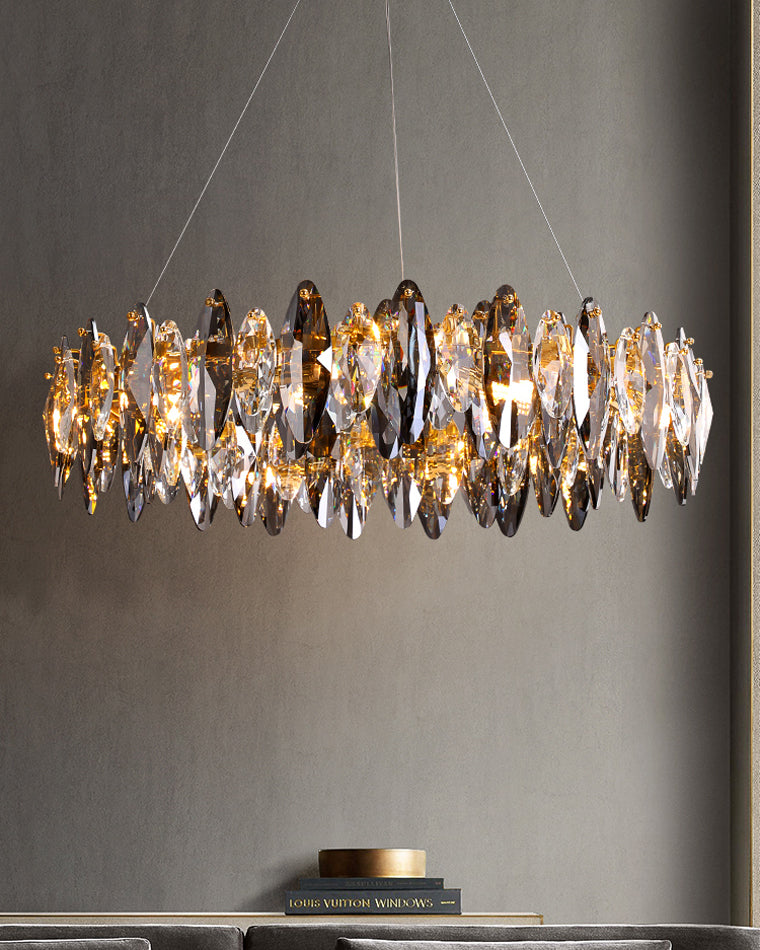Diff Smoked Crystal Round Chandelier-DF2187