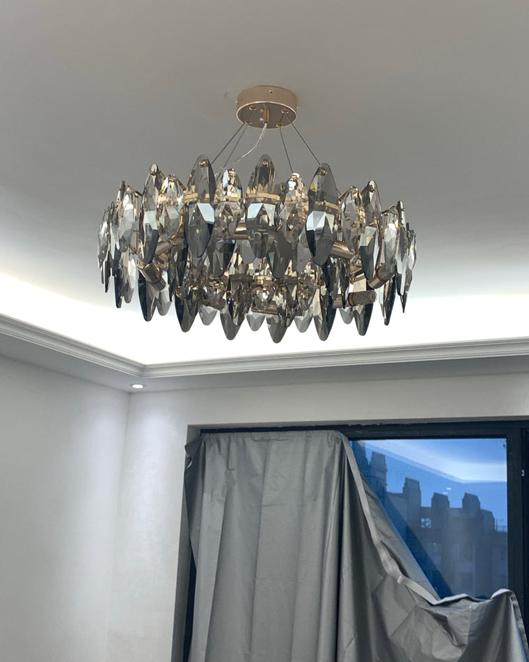 Diff Smoked Crystal Round Chandelier-DF2187