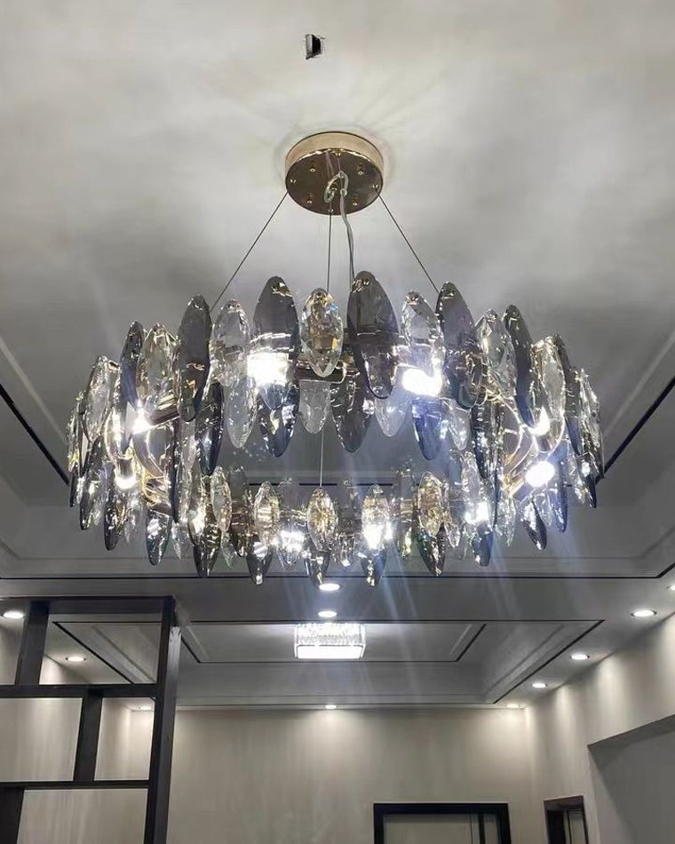 Diff Smoked Crystal Round Chandelier-DF2187