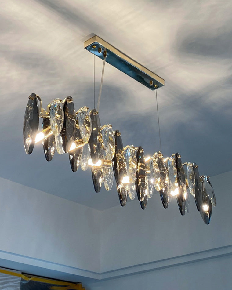 Diff Smoked Crystal Linear Chandelier-DF2188