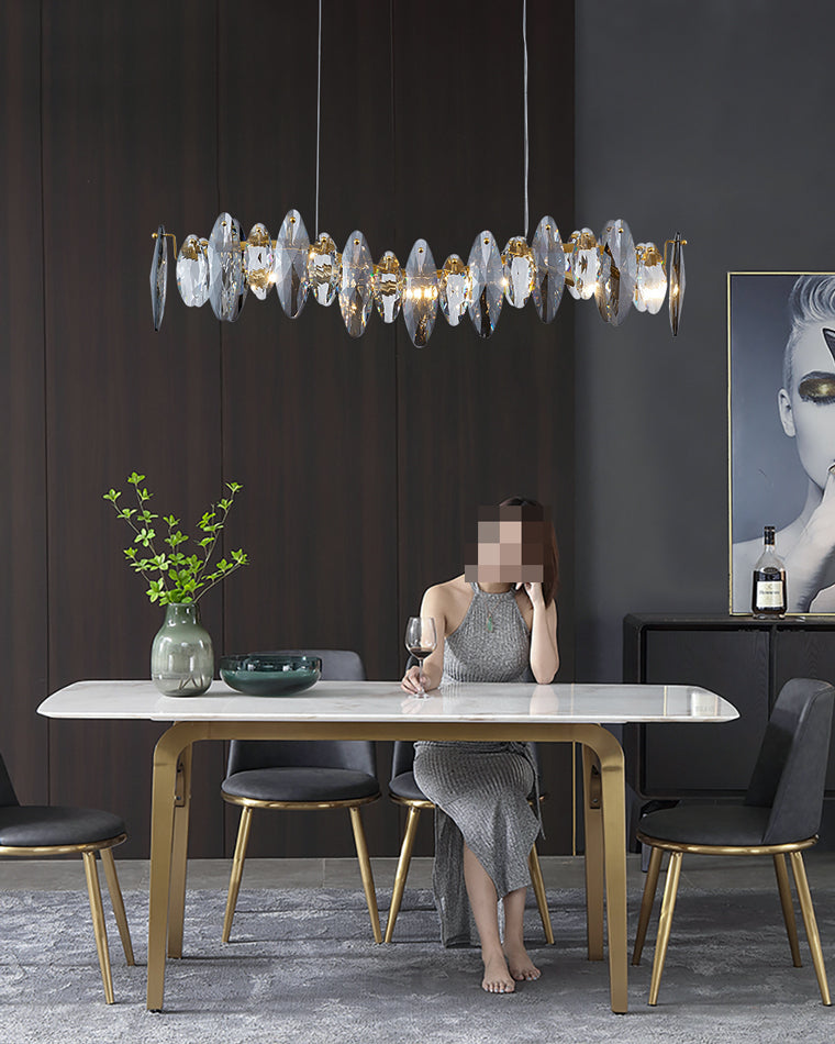 Diff Smoked Crystal Linear Chandelier-DF2188