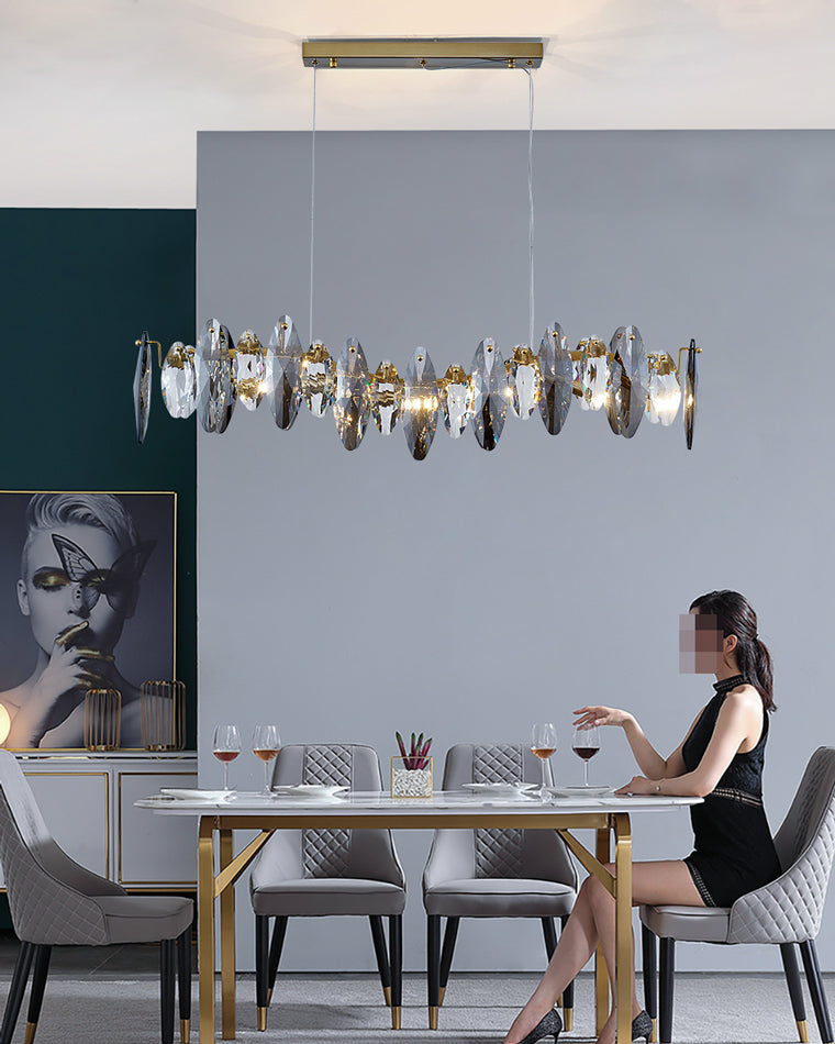 Diff Smoked Crystal Linear Chandelier-DF2188