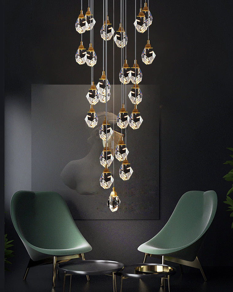 Diff Rock Crystal Rain Chandelier-DF2189