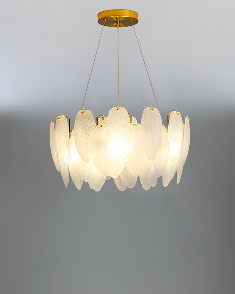 Diff Frosted Glass Feather Chandelier-DF2196