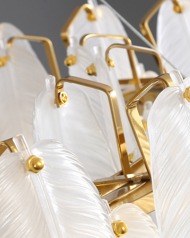 Diff Frosted Glass Feather Chandelier-DF2196