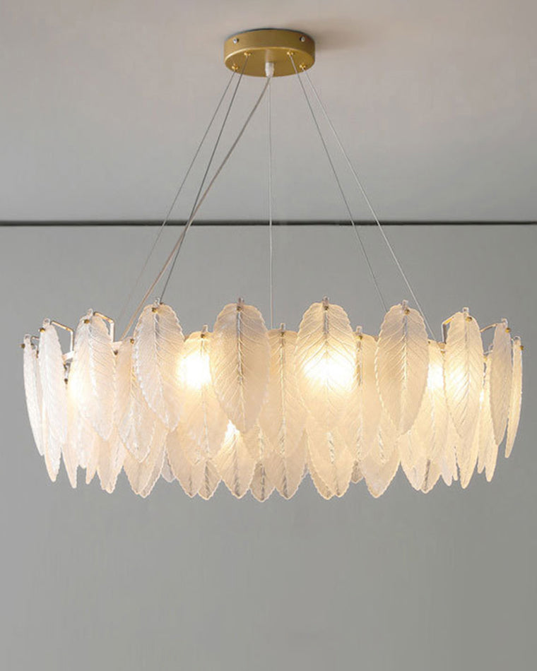 Diff Frosted Glass Feather Chandelier-DF2196
