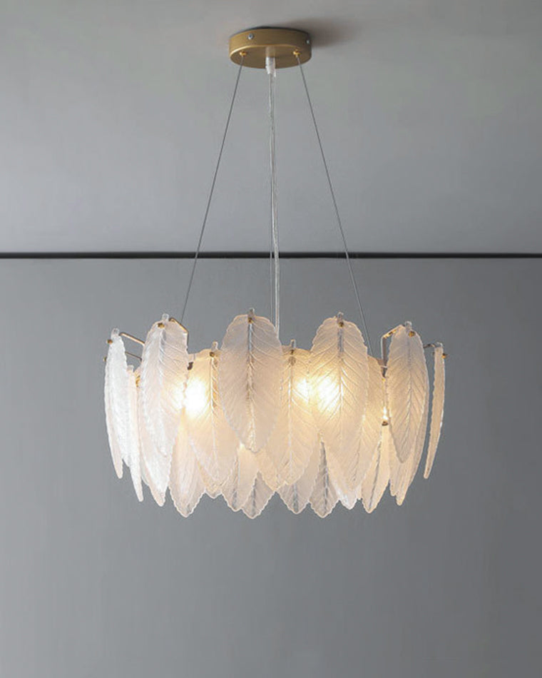 Diff Frosted Glass Feather Chandelier-DF2196