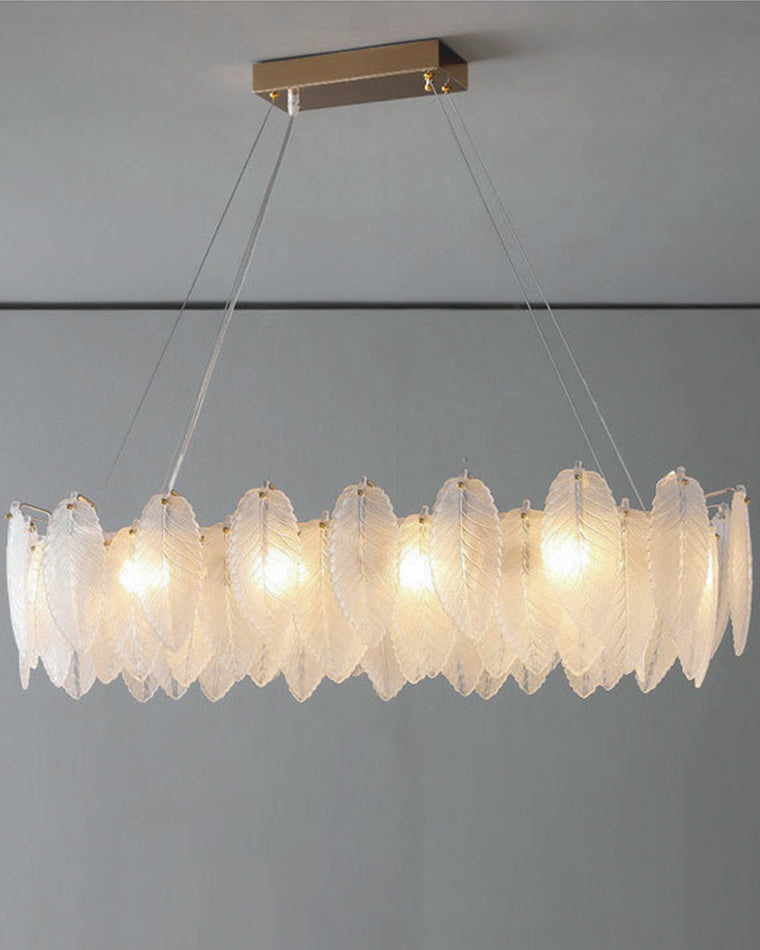 Diff Frosted Glass Feather Chandelier-DF2196