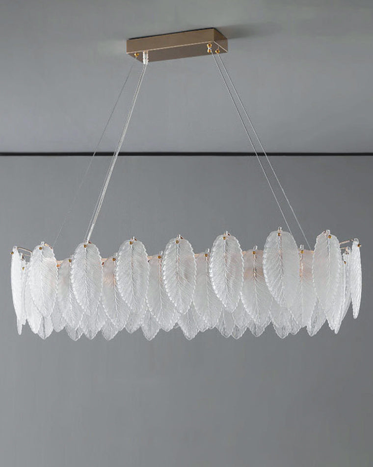 Diff Frosted Glass Feather Chandelier-DF2196