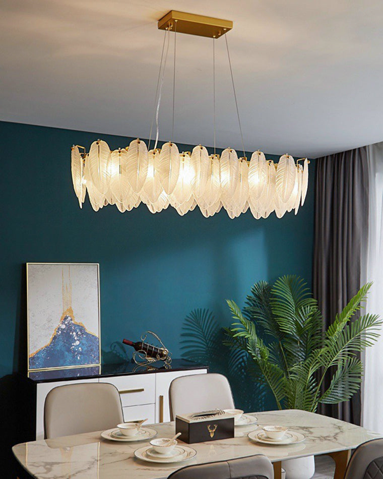 Diff Frosted Glass Feather Chandelier-DF2196
