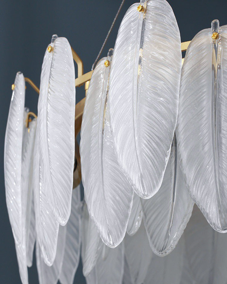 Diff Frosted Glass Feather Chandelier-DF2196