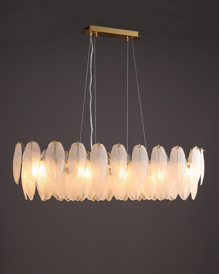 Diff Frosted Glass Feather Chandelier-DF2196