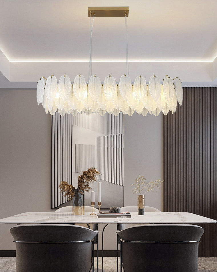 Diff Frosted Glass Feather Chandelier-DF2196