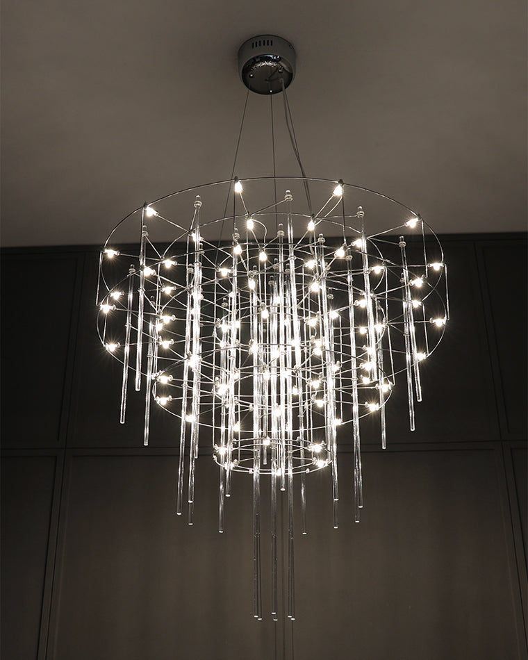 Diff Tiered Glass Rod Sculptural Chandelier-DF2199