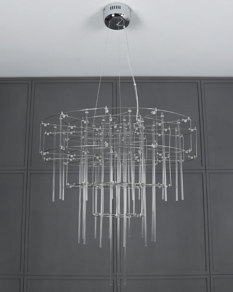 Diff Tiered Glass Rod Sculptural Chandelier-DF2199