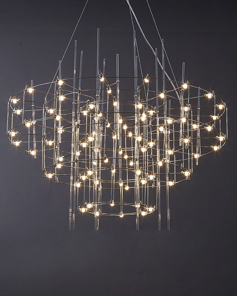 Diff Tiered Glass Rod Sculptural Chandelier-DF2199