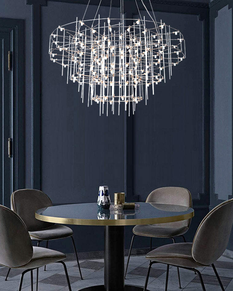 Diff Tiered Glass Rod Sculptural Chandelier-DF2199