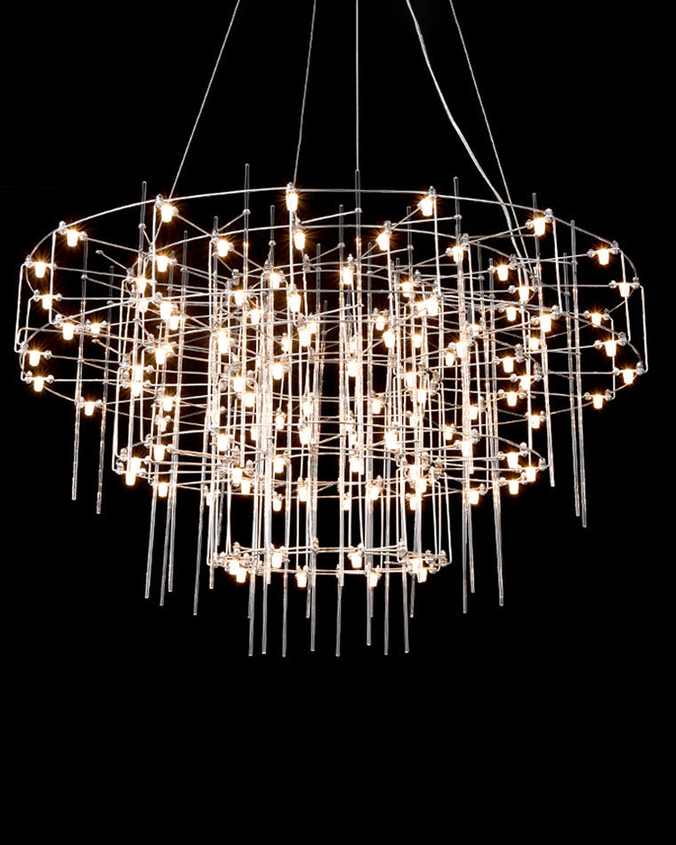 Diff Tiered Glass Rod Sculptural Chandelier-DF2199