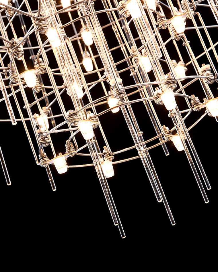 Diff Tiered Glass Rod Sculptural Chandelier-DF2199